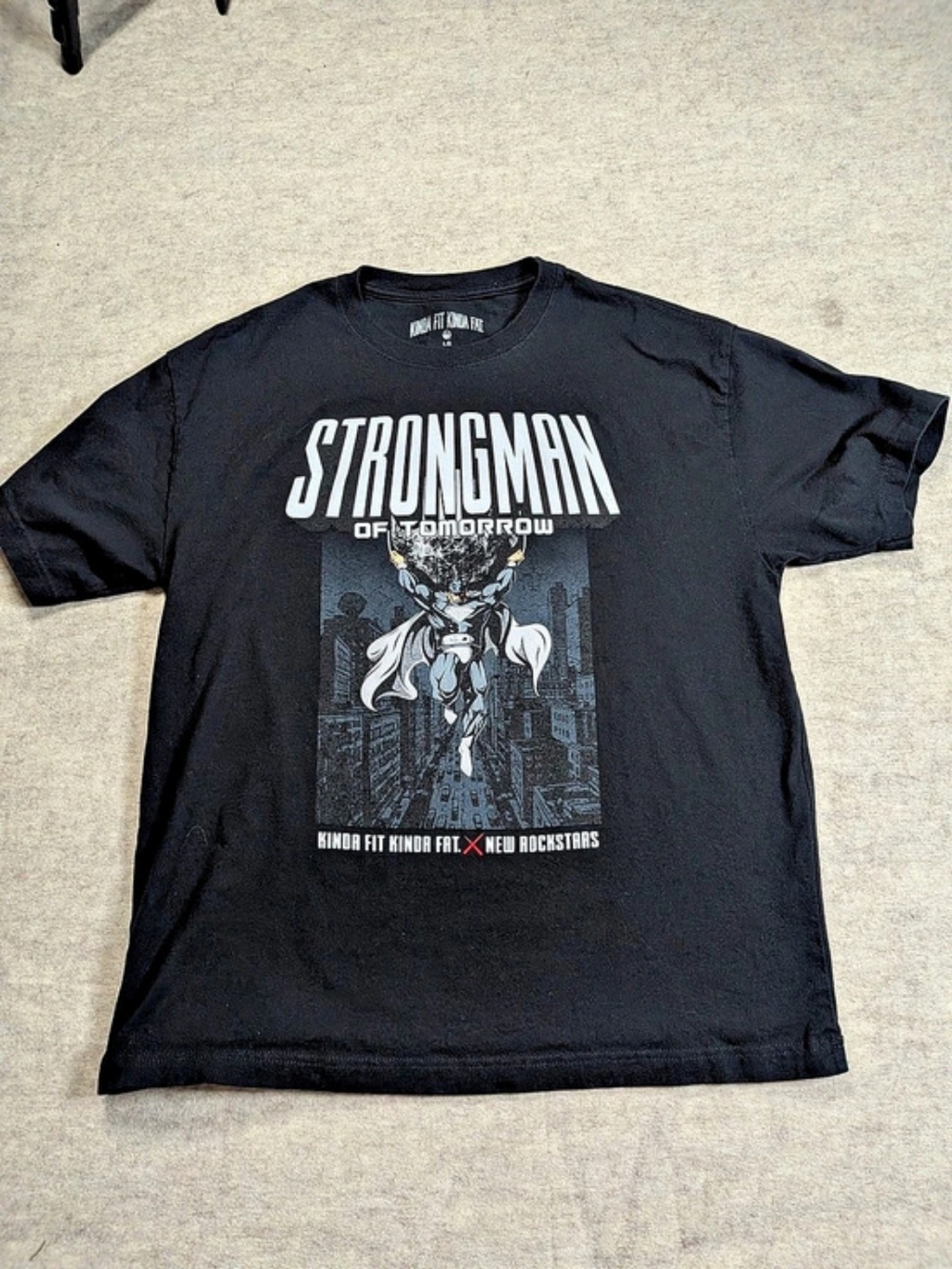 Kinda Fit Kinda Fat KFKF x New Rockstars Strongman of Tomorrow T-Shirt Tee Black